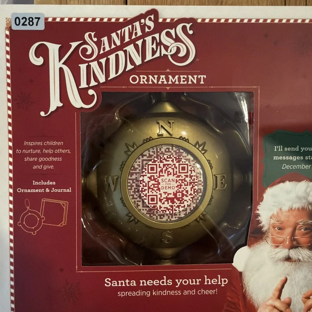 Demdaco Santa's Kindness Interactive Christmas Ornament & Journal NEW